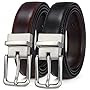 Men's Belt,Bulliant Leather Reversible Belt for Men With Single Prong Buckle in Gift Box, Trim to Fit
