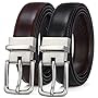 Men's Belt,Bulliant Leather Reversible Belt for Men With Single Prong Buckle in Gift Box, Trim to Fit
