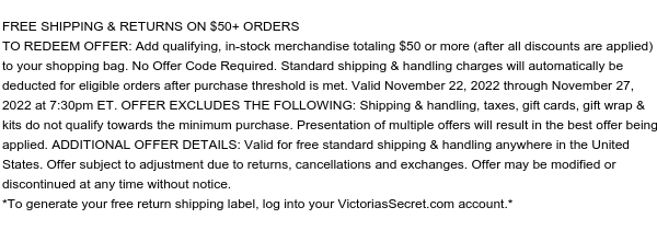 11.22-11.27 8PM Free Ship & Returns $50 (AA)