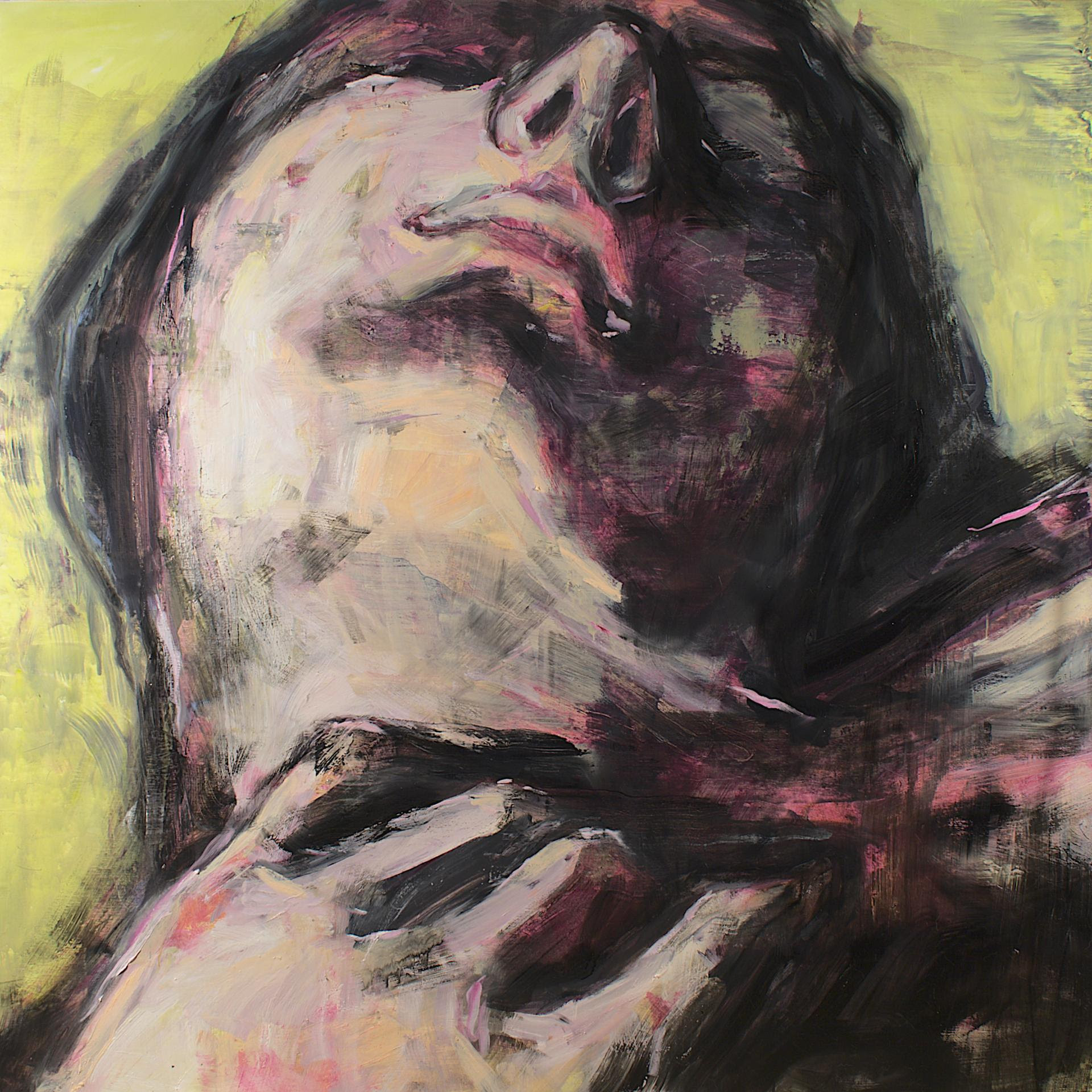 Paolo Maggis, Caress you, 2022, olio su tela, 180x180cm