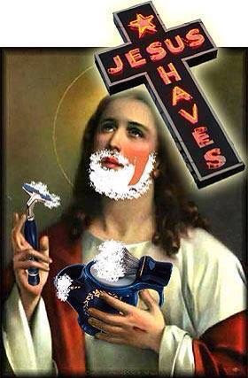 Jesus shaves