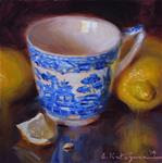 Blue Mug and Lemons - Posted on Monday, November 24, 2014 by Elena Katsyura