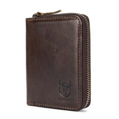 Bullcaptain Men RFID Genuine Leather 10 Card Slots Coin Wallet