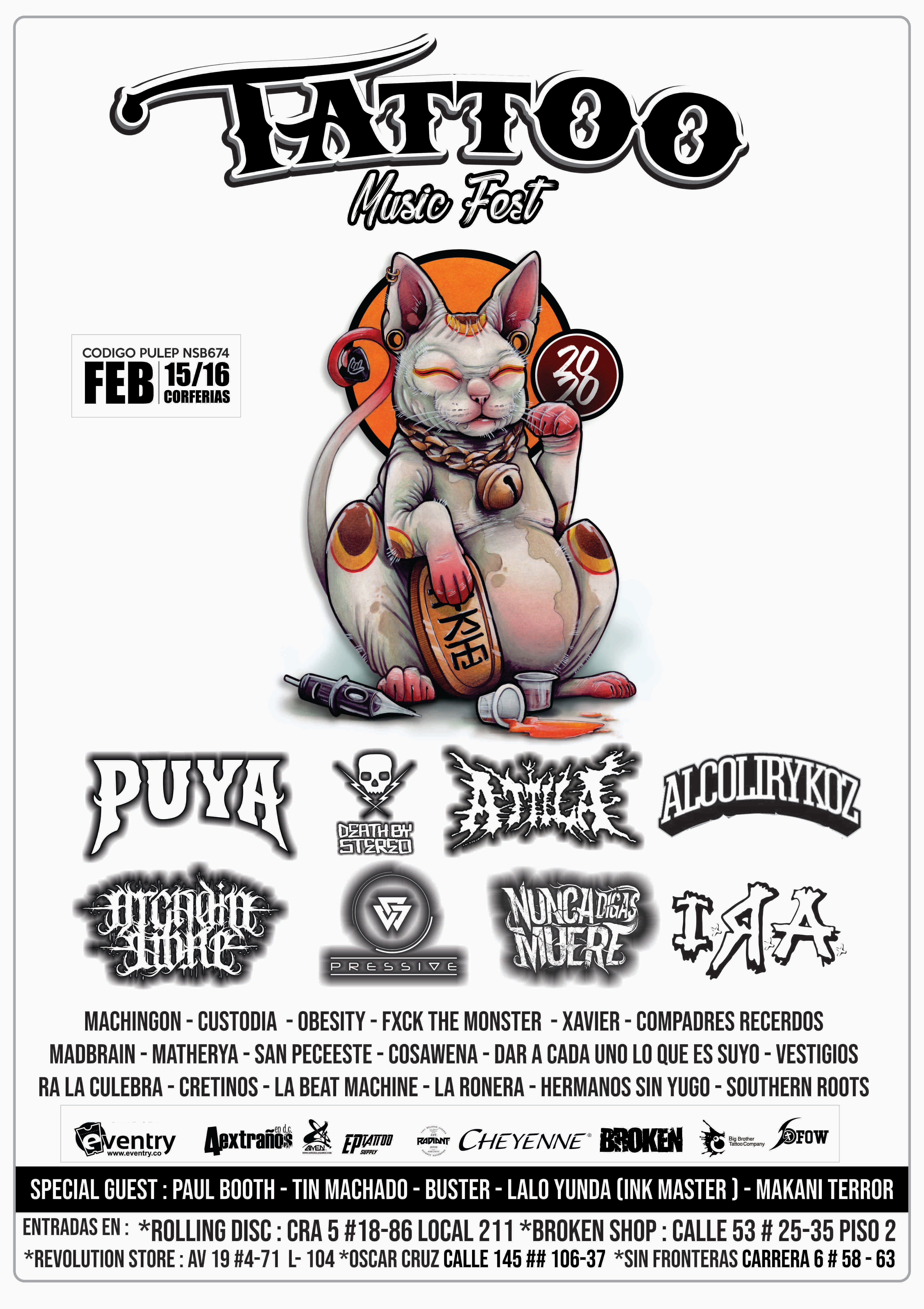 Cartel de bandas Tattoo Music Fest 2020