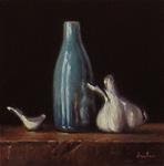 Still Life with Temple Bottle and Garlic - Posted on Monday, March 30, 2015 by Darla McDowell