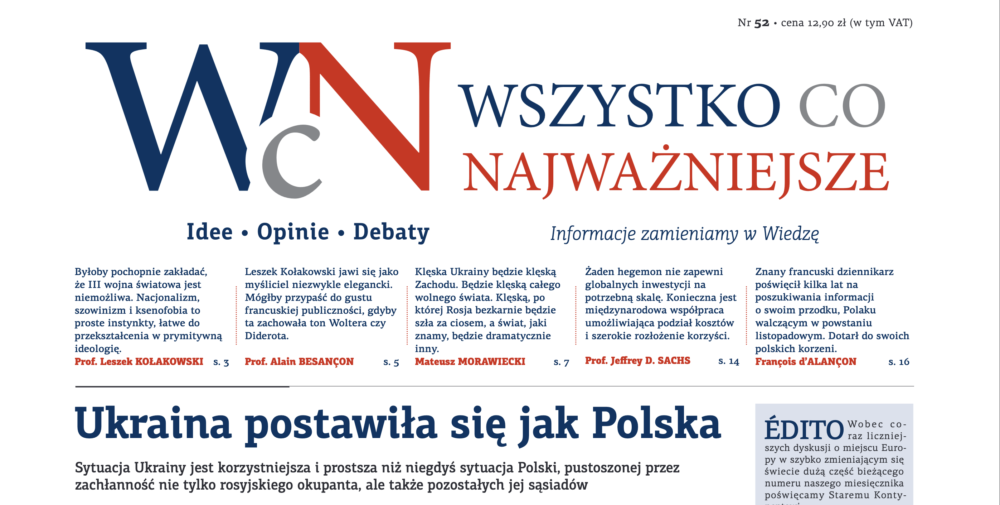 Nr 52. „Wszystko co Najważniejsze” jest już w EMPIKach, Księgarni Polskiej w Paryżu, a wysyłkowo i w prenumeracie – w Sklepie Idei