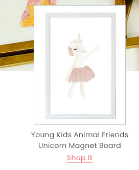 Young Kids Animal Friends Unicorn Magnet Board