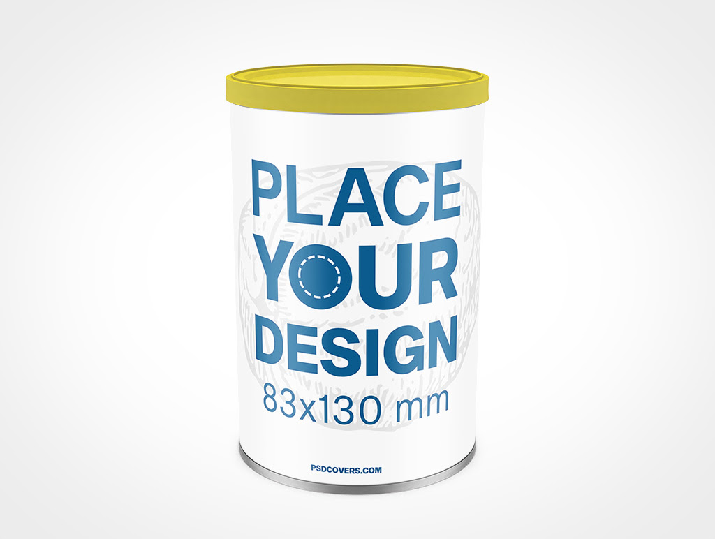 Tin Can with Plastic Cap Mockup â€¢ PSDCovers â€¢ Mockups in a Snap!