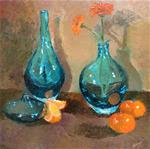 Blue and Orange - Original Still Life in Oils - Posted on Monday, March 23, 2015 by Nithya Swaminathan