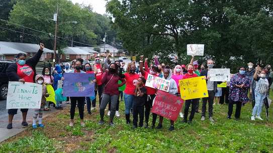 Trestletree tenants protest