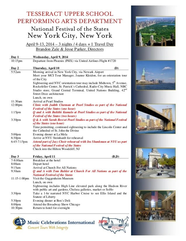 NYC itinerary