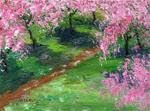 ORIGINAL PAINTING   PLEIN AIR IN SALEM   CHERRY TREES IN SPRING DRESSES - Posted on Wednesday, April 15, 2015 by Sue Furrow