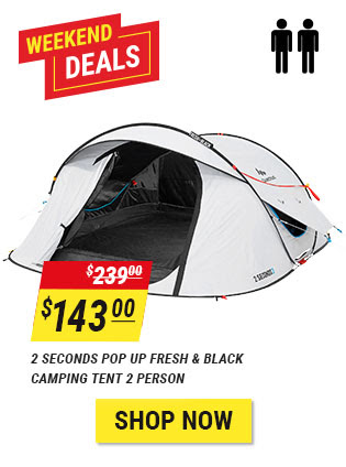 2 Seconds Pop Up Fresh & Black Camping Tent 2 Person