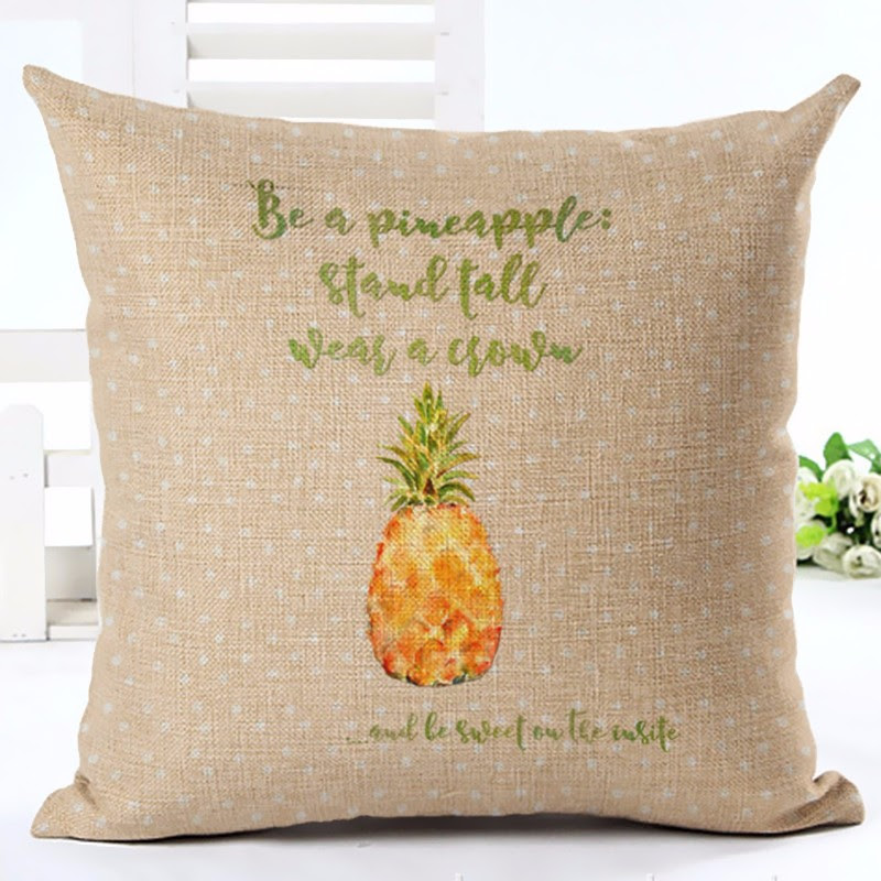 Pineapple Quote Pillow COver