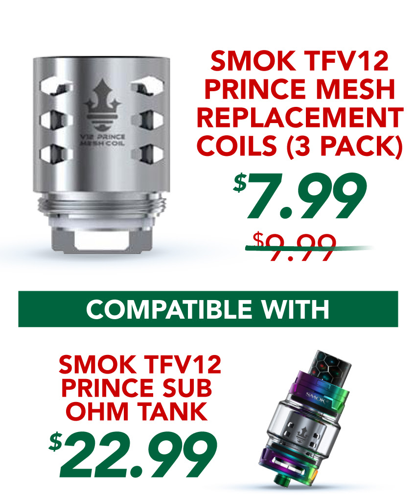 Smok TFV12 Prince Mesh Replacement Coils (3 Pack), $7.99
