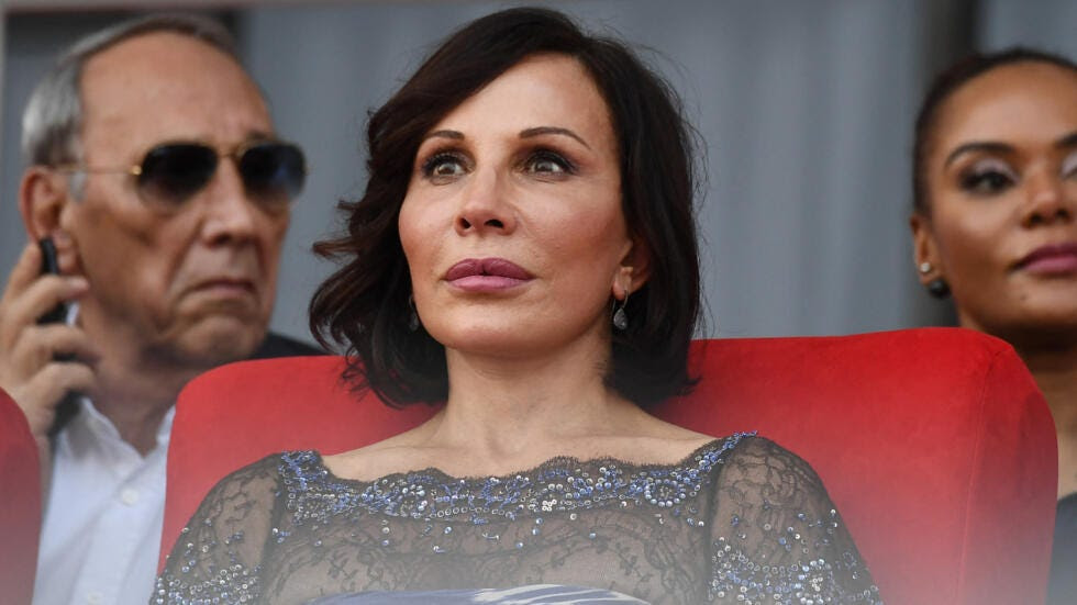 Gabon's First Lady Sylvia Bongo Ondimba attends the 2017 Africa Cup of Nations group A football match between Gabon and Guinea-Bissau at the Stade de l'Amitie Sino-Gabonaise in Libreville on January 14, 2017. 