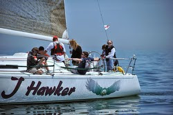 J/120 sailing Bayview YC one-design off Detroit, MI