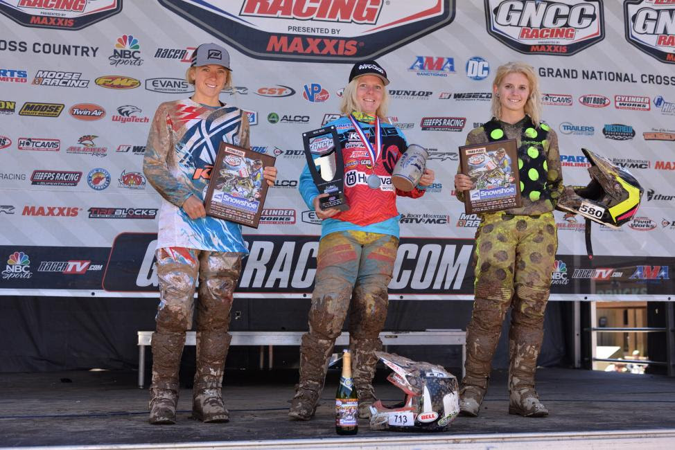 Bike WXC Podium: (2) Becca Sheets, (1) Tayla Jones, (3) Brooke Cosner.