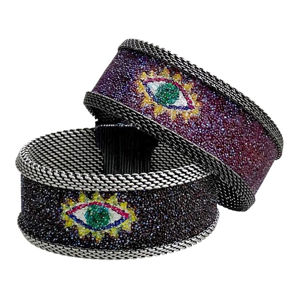 Protective Eye Cuffs with Shimmery GREEN eyes