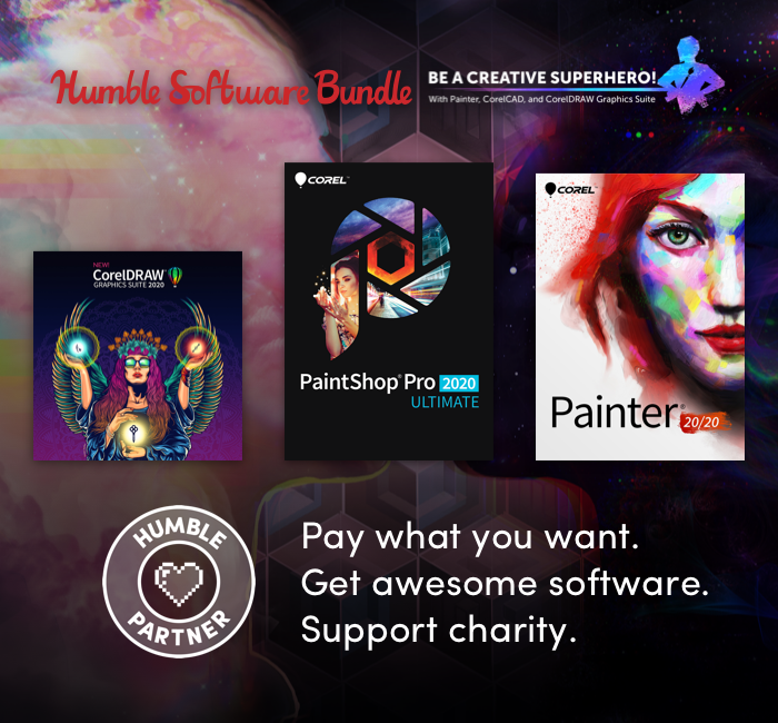 Humble Software Bundle: Be a Creative Superhero! With Painter, CorelCAD and CorelDRAW Graphics Suite