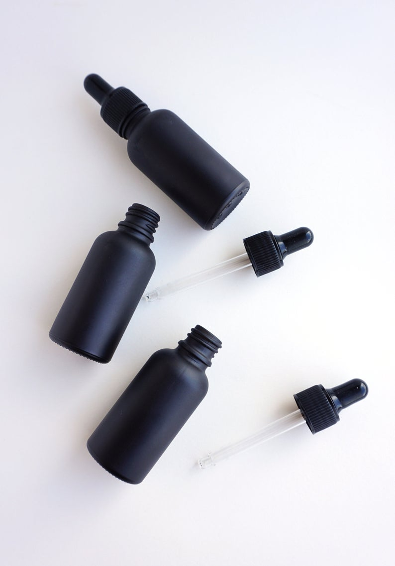 Matte Black 30mL Dropper Bottles Empty 1oz Dropper Bottle Etsy