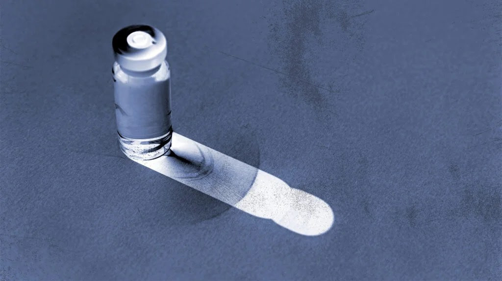 grey image of injection vial