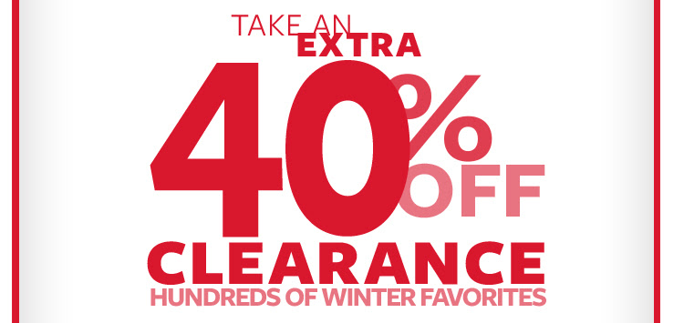 Take an extra 40% off clearance, hundreds of winter favorites