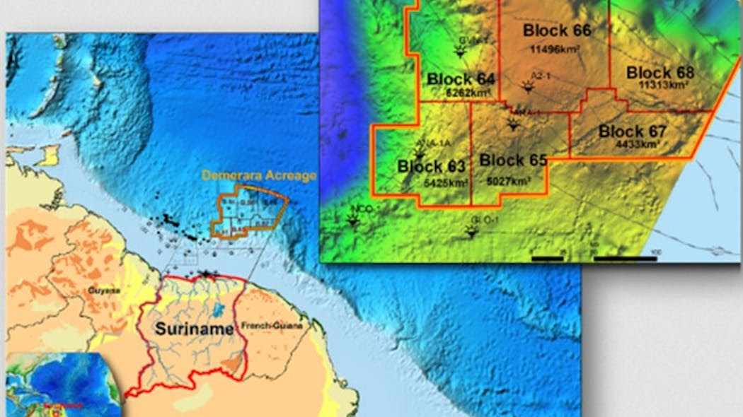 The blocks in the Demerara acreage cover 43,956 sq km of mostly unexplored area.