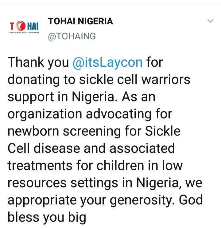 Laycon donates money to the care of sickle cell patients in Nigeria