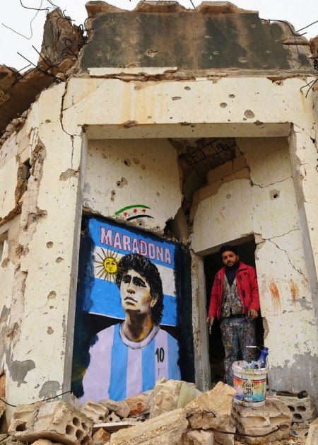 Maradona sur un mur de Syrie