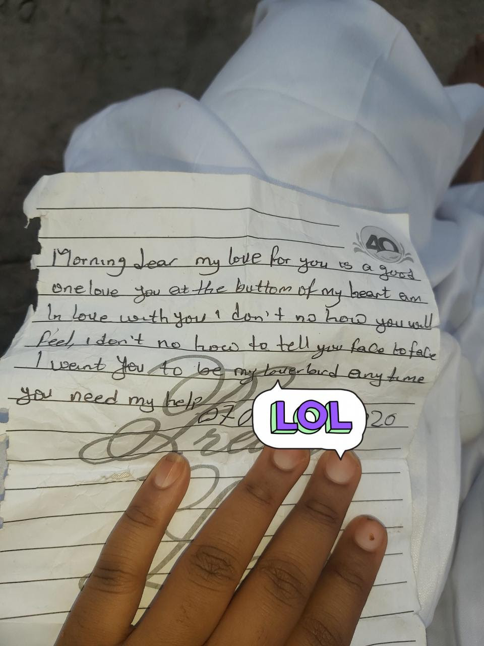 Nigerian lady posts love letter a teen boy in her church wrote to her