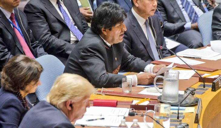Evo Morales a metros de Trump en la ONU: "A EEUU no le interesa la democracia"