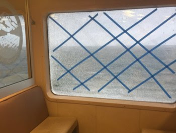 Photo of shattered ferry window