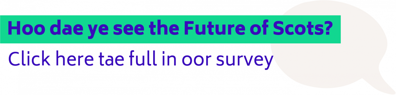 Hoo dae ye see the Future of Scots? Click here tae full in oor survey