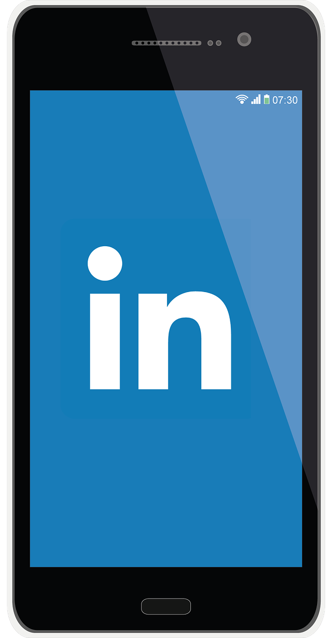Image of cell phone with linkedin app opening