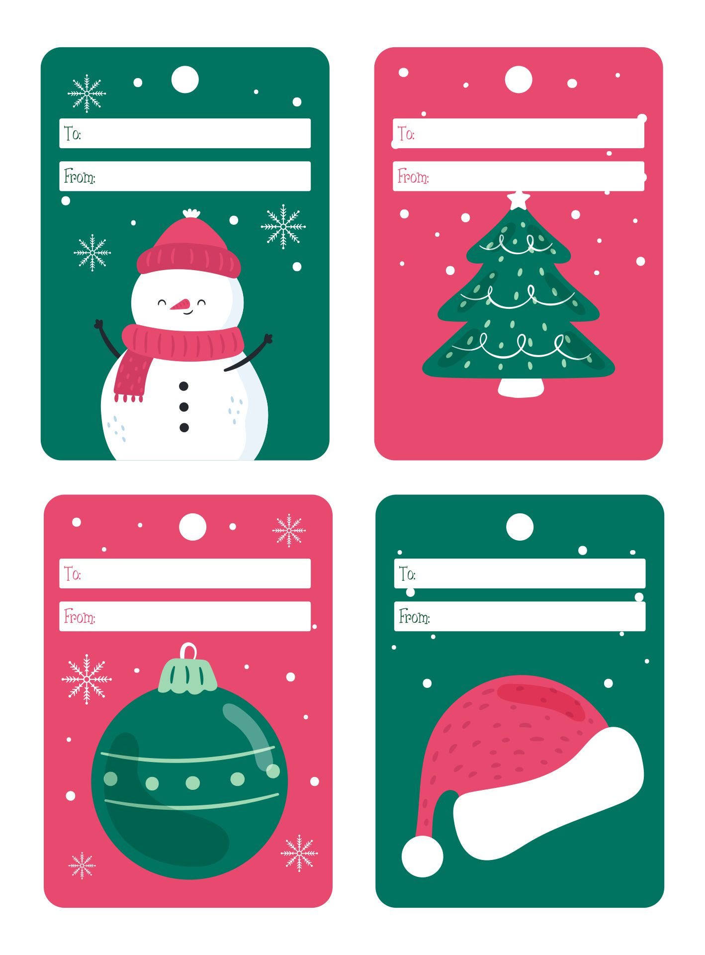 10 Best Blank Printable Tags Labels Christmas