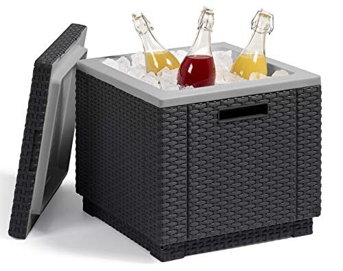 Image of Ice Cube Beer and Wine Cooler Table 16.9 in. L x 16.9 in. W x 16.9 in. H