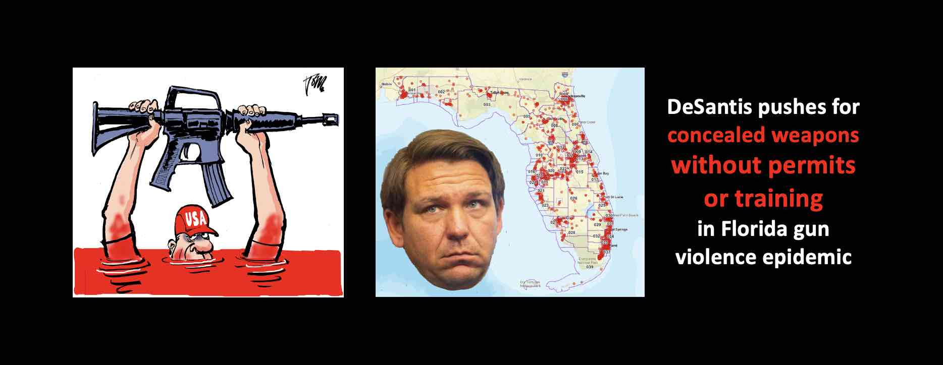 Florida GUN VIOLENCE MAP as DeSantis pushes for concealed firearms WITHOUT PERMITS OR TRAINING