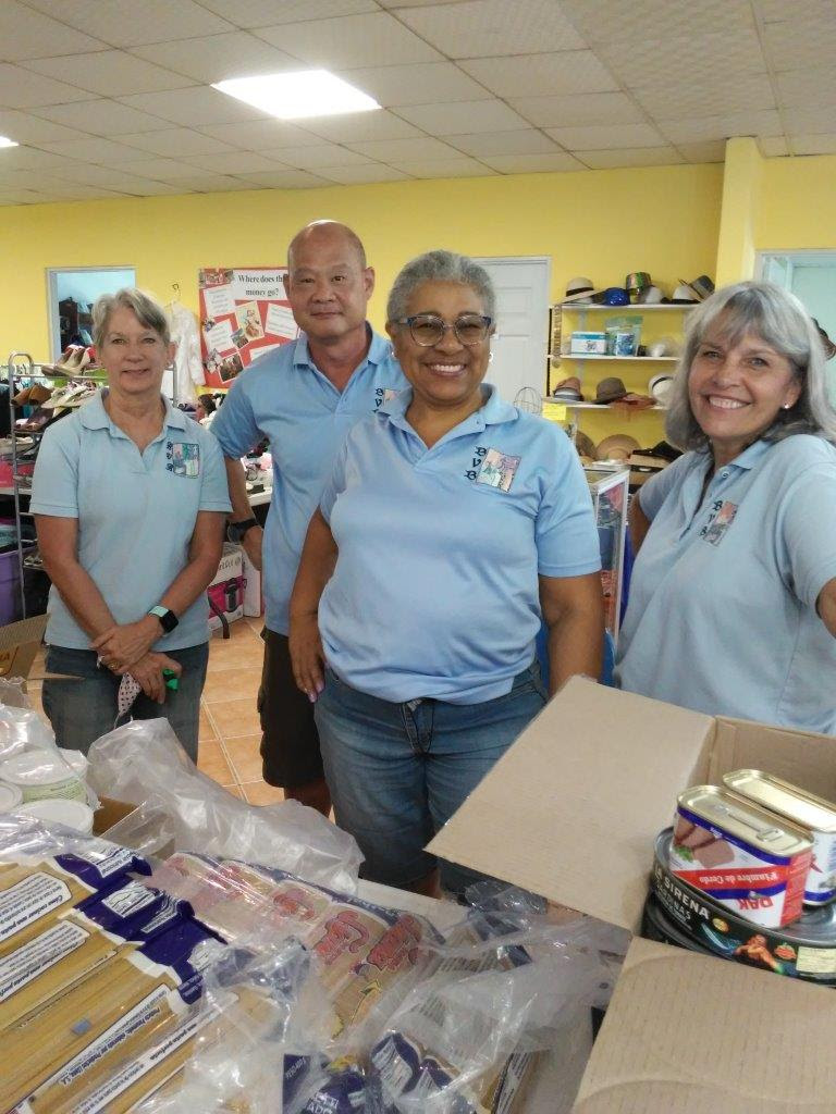 A few of our happy and hard-working volunteers.  From left to right: Leslie Sterling, Stan Kempf, Mary Nieves and Sherry Shirritt