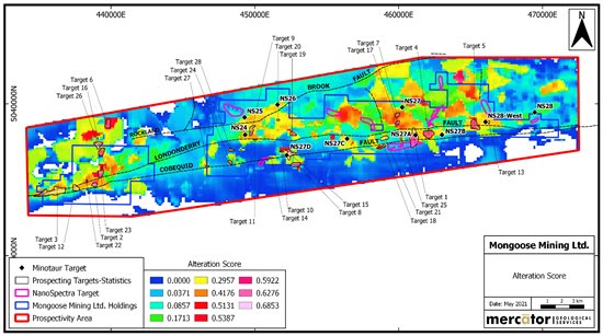 map of potential mineralized targets