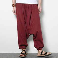 Men's Cotton Linen Casual Harem Pants