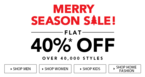  Flat 40% off on Branded Apparels