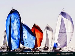 J/70s sailing under spinnaker off Monaco