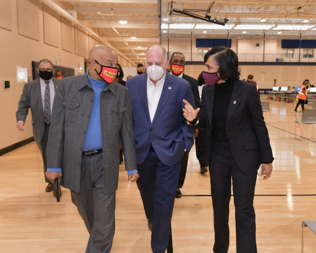 hogan and alsobrooks walk through the site