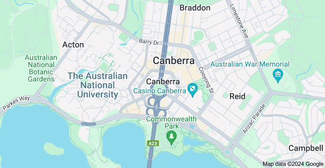 Map of Canberra ACT 2601, Australia