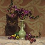 Hey, add a cat to that floral still life painting! - Posted on Wednesday, January 21, 2015 by Diane Hoeptner