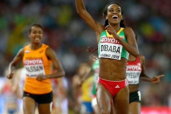 Genzebe Dibaba wins the 1500m at the IAAF World Championships, Beijing 2015 (Getty Images)