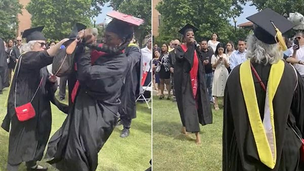 College Graduate Gets into Scuffle with Educator and Snatches Mic Away – Then Plays the Race Card