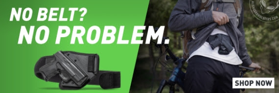 Banner ad for Alien Gear holsters. The headline reads No Belt? No Problem.
