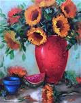 Winter Warmth Sunflowers to Stave off the Polar Vortex - Flower Paintings by Nancy Medina - Posted on Wednesday, December 31, 2014 by Nancy Medina